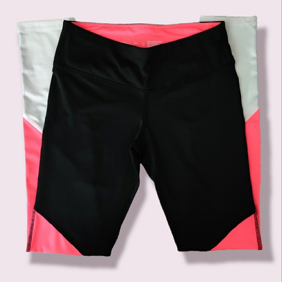 NEW Material Girl Active Juniors Small Leggings Black Pink & White - Picture 4 of 9